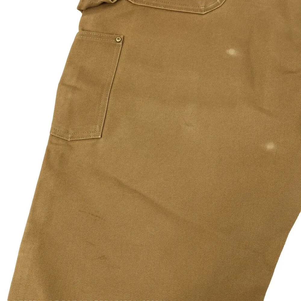 Mens Carhartt B01 BRN Dungaree Fit Brown Double Knee Work Pants Distressed